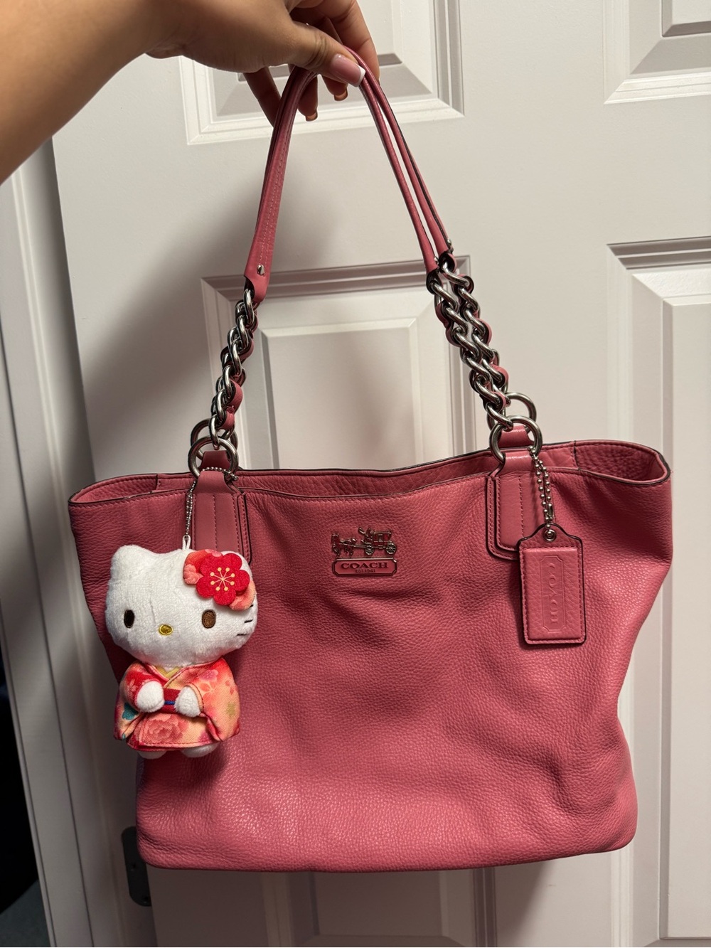 Vintage Coach Leather Pink Tote shoulder Bag